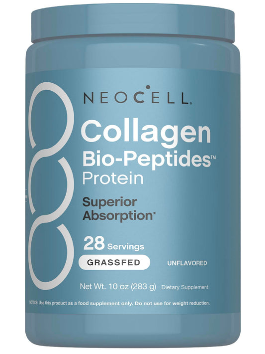 NeoCell Collagen Bio-Peptides Powder | 10oz | Super Hair, Skin, and Nails | Superior Absorption | Grassfed Protein Supplement | Advanced with 18 Essential Amino Acids |