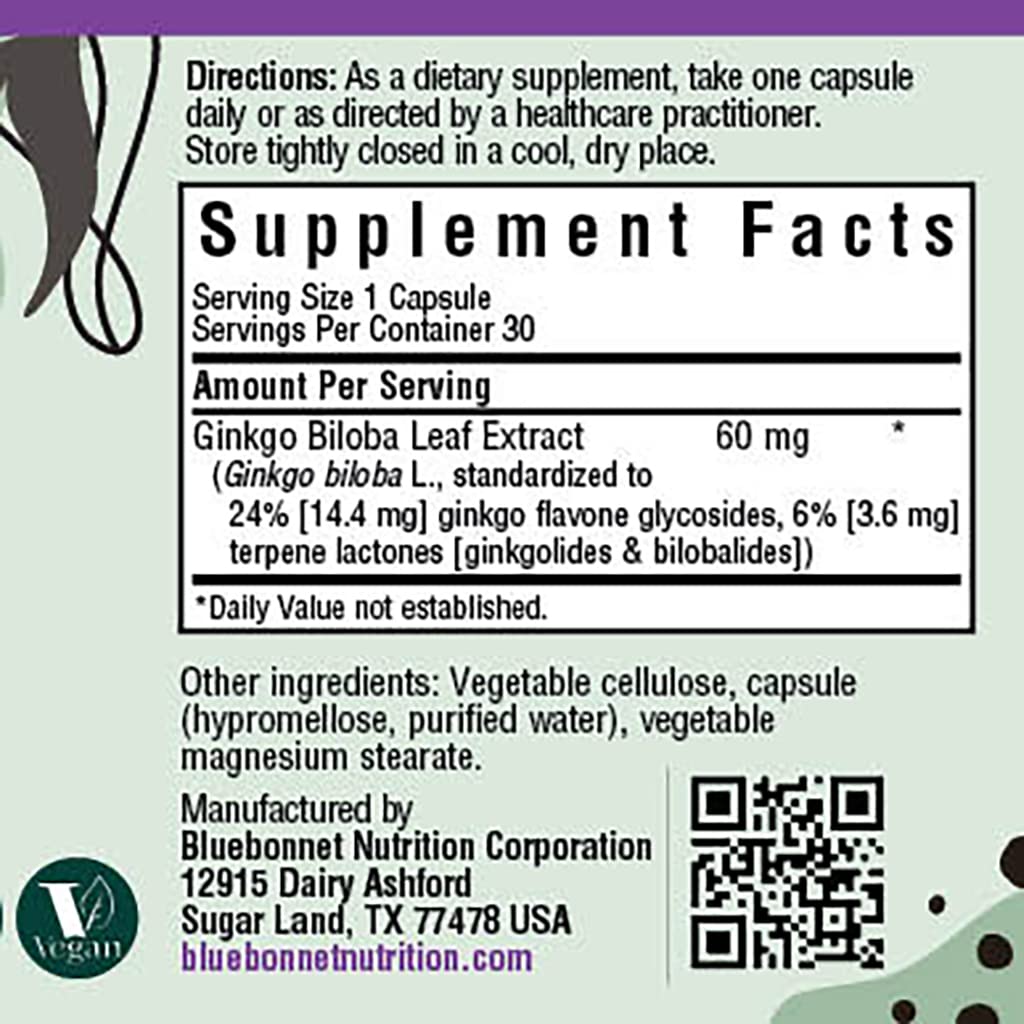 Pre-Order | Arrives in 5–10 Days – BlueBonnet Ginkgo Biloba Leaf Extract Supplement, 30 Count