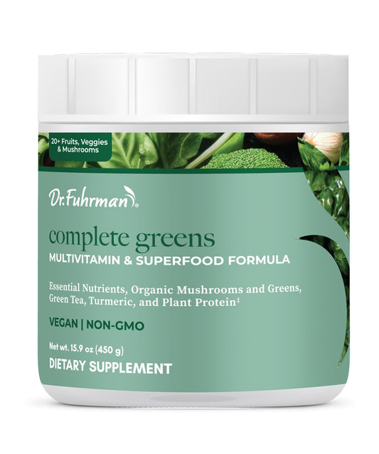 Pre-Order | Arrives in 5–10 Days – Dr. Fuhrman Complete Greens Multivitamin and Superfoods Formula - Premium Powdered Greens Superfood for Optimal Health and Nutrition (30 Servings)