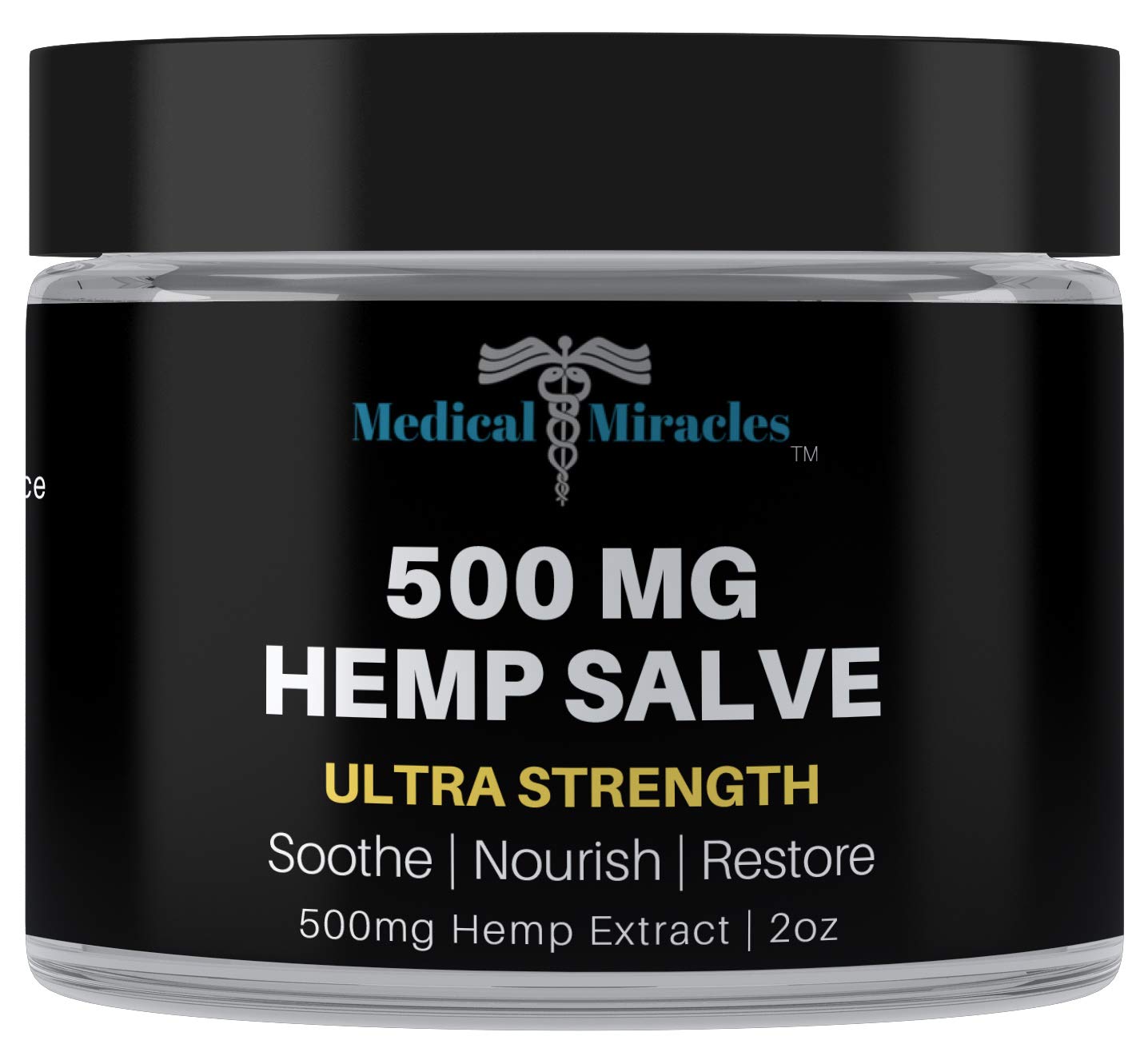 Medical Miracles Hemp 500 Mg Ultra Strength Healing Salve Ideal for HIPS, Joints, Neck, Back, Elbows, Fingers, Hands, and Knees Made in USA