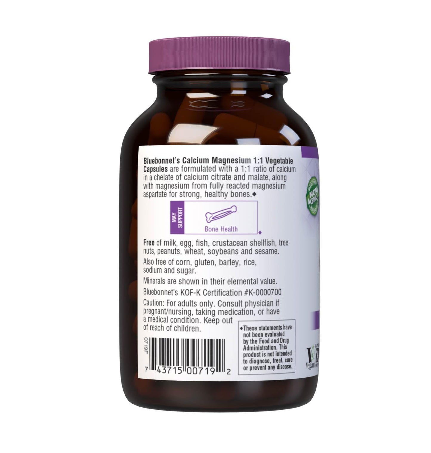 Pre-Order | Arrives in 5–10 Days – BlueBonnet Calcium Magnesium 1:1 Ratio Vegetarian Capsules, 90 Count