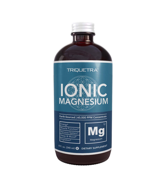 Liquid Magnesium | 8 oz - Ionic Magnesium Chloride, Highest & Fastest Absorption - Calm Mood, Sleep, Muscle Cramps & Spasms, Natural Laxative – Vegan, Glass Bottle (96 Servings)