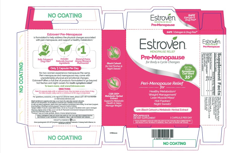 Pre-Order | Arrives in 5–10 Days – Estroven Pre-Menopause Relief, 30 Ct., Clinically Proven Ingredients, Provides Menopause Relief plus Night Sweats & Hot Flash Relief, Drug-Free or Estrogen Free