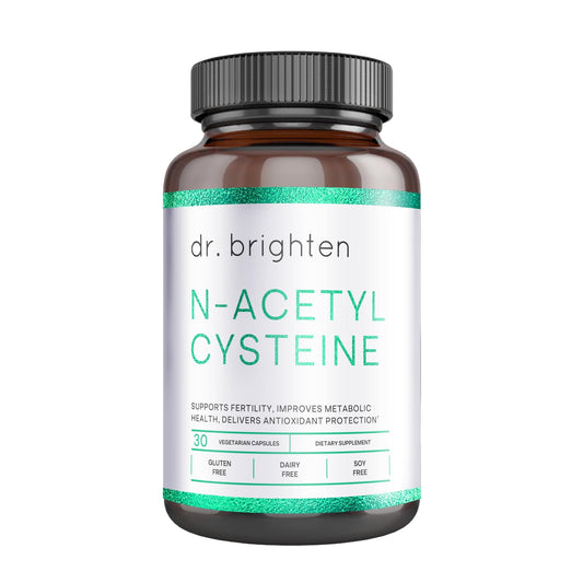 Pre-Order | Arrives in 5–10 Days – Dr. Brighten N-Acetyl-Cysteine (NAC) — Powerful Glutathione Precursor Amino Acid Supplement for Optimal Detoxification, Immune Function, and PCOS — 30 Capsules