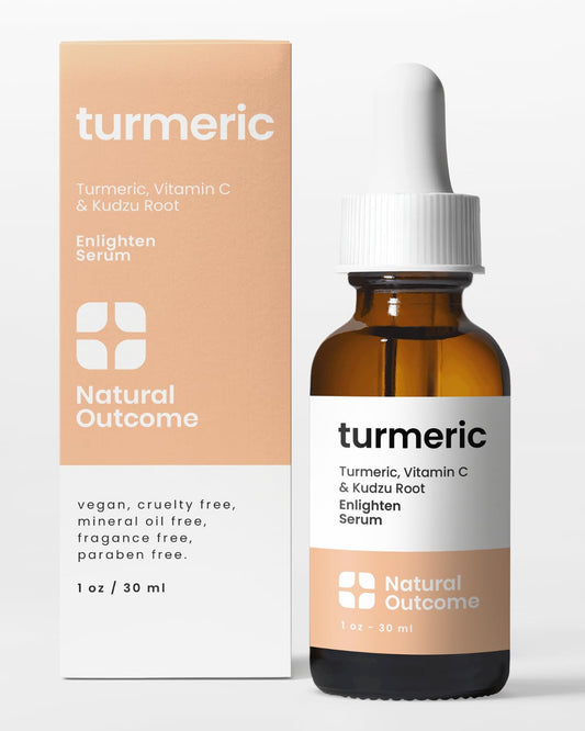 Natural Outcome Turmeric Face Serum l Dull Spot Corrector Facial Serum I Reduces Sunspots, Hyperpigmentation, and Age Spots I Advanced Anti-Aging Serum with Vitamin C and Kudzu Root I 1 oz