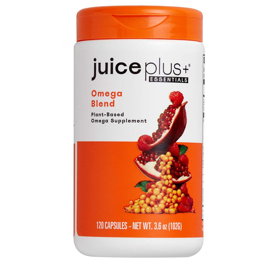 Juice Plus+ Omega Blend - Vegan, Fish-Less, No Aftertaste - Omega 3, 5, 6, 7 & 9 Fatty Acids from Algae & Seeds - DHA, ALA & EPA for Brain & Vision - 120 Capsules