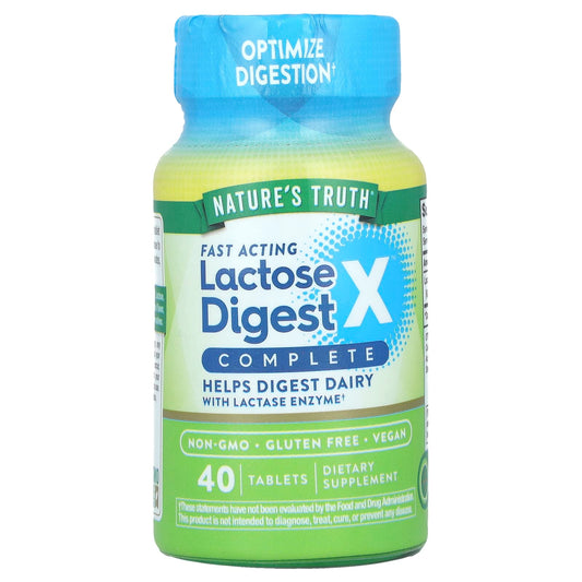 Nature's Truth
Fast Acting Lactose Digest X™ Complete, 90 mg, 40 Tablets