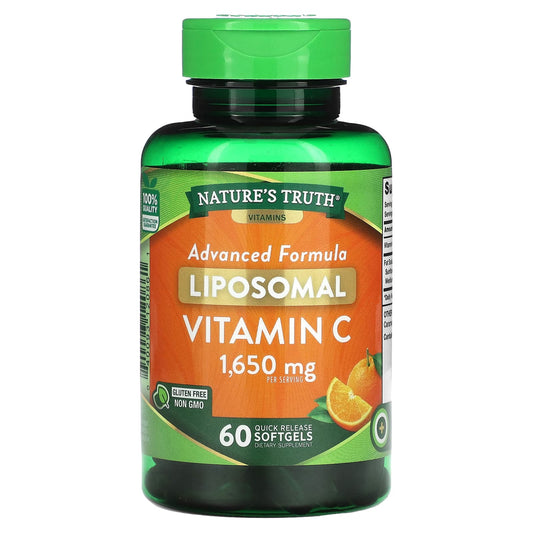 Nature's Truth
Liposomal Vitamin C, Advanced Formula, 1,650 mg, 60 Quick Release Softgels (550 mg per Capsule)