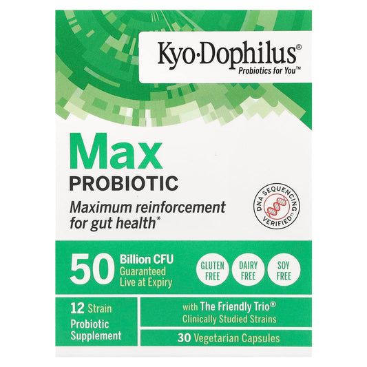 Kyolic
Kyo-Dophilus®, Max Probiotic, 50 Billion CFU, 30 Vegetarian Capsules