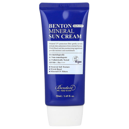 Pre-Order | Arrives in 5–10 Days – Benton
Skin Fit Mineral Sun Cream, SPF 50/PA++++, 1.69 fl oz (50 ml)