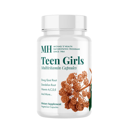 MICHAEL'S Health Naturopathic Programs Teen Girls Multivitamin - 120 Vegetarian Capsules - Nutrients for Healthy Growth & Development - Kosher - 60 Servings