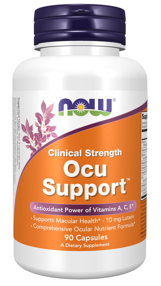 NOW Foods Supplements, Ocu Support™with FloraGLO® Lutein, plus Vitamins A, C and E, 90 Veg Capsules