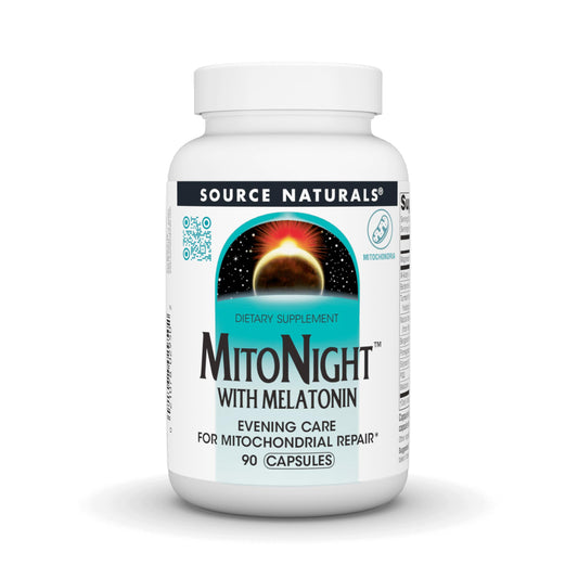Pre-Order | Arrives in 5–10 Days – Source Naturals MitoNight™ with Melatonin, Evening Care for Mitochondrial Repair* - 90 Capsules