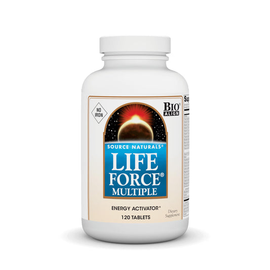 Pre-Order | Arrives in 5–10 Days – Source Naturals Life Force Multiple Iron Free Daily Multivitamin High Potency Essential Vitamins, Minerals, Antioxidants & Nutrients - Energy & Immune Boost - 120 Tablets