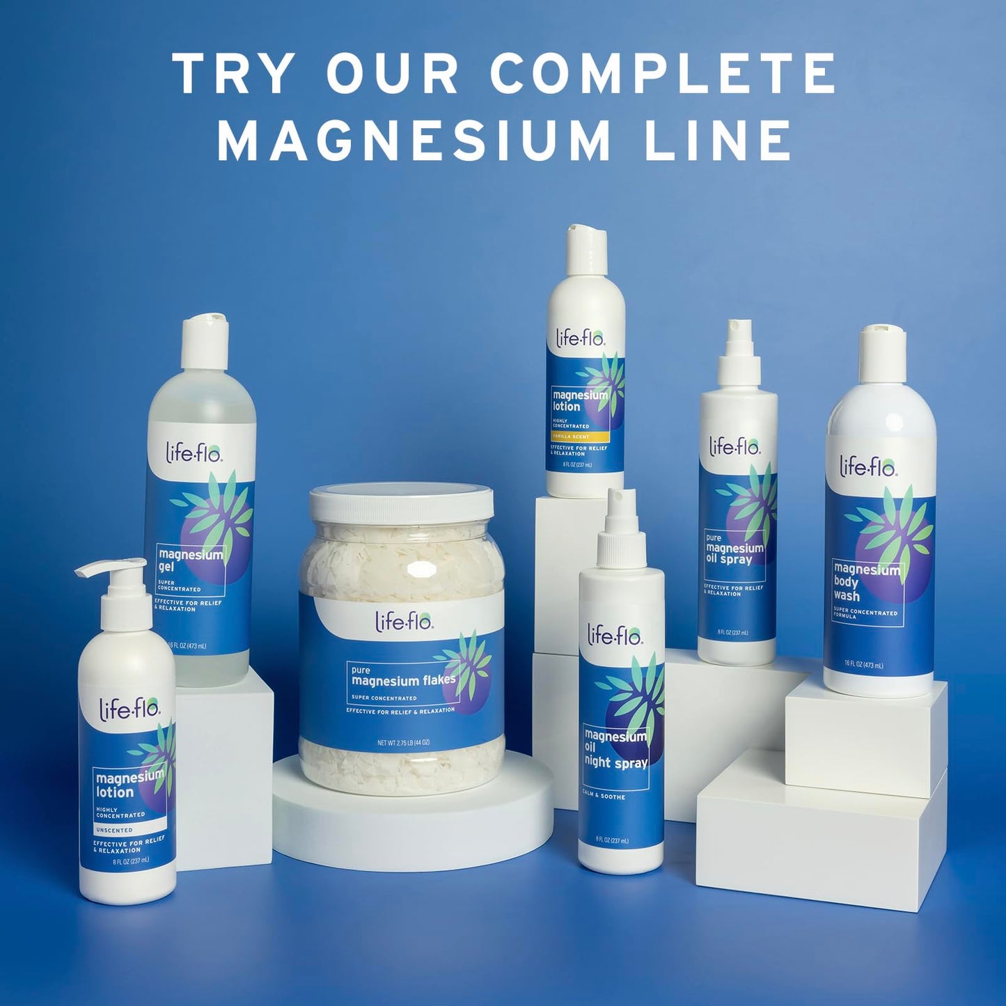 Life-flo Pure Magnesium Oil Spray 8oz and Magnesium Flakes for Bath 44oz - Magnesium Chloride from The Zechstein Seabed - Relief and Relaxation Bundle - Soothes Muscles and Joints - 60-Day Guarantee
