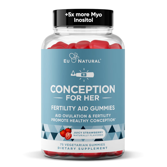 Pre-Order | Arrives in 5–10 Days – Conception for Her Fertility Gummies - Fertility Supplements for Women with Myo Inositol, Folate & More Essential Nutrients - Delicious Juicy Strawberry Hormone Balance Vitamins, 75 ct Gummies