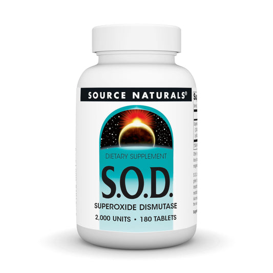 Pre-Order | Arrives in 5–10 Days – Source Naturals S-O-D, Superoxide Dismutase - Dietary Supplement - 180 Tablets