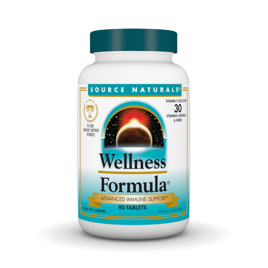 Pre-Order | Arrives in 5–10 Days – Source Naturals Wellness Formula Bio-Aligned Vitamins & Herbal Defense - Immune System Support Supplement & Immunity Booster* - 90 Tablets