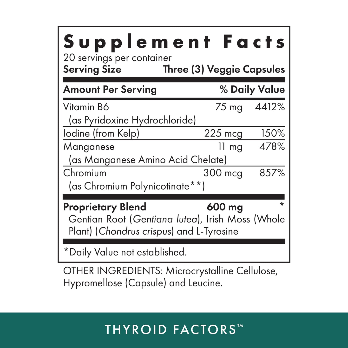 MICHAEL'S Health Naturopathic Programs Thyroid Factors - 60 Vegan Capsules - Nutrients for Production of Thyroid Hormones - Kosher - 20 Servings