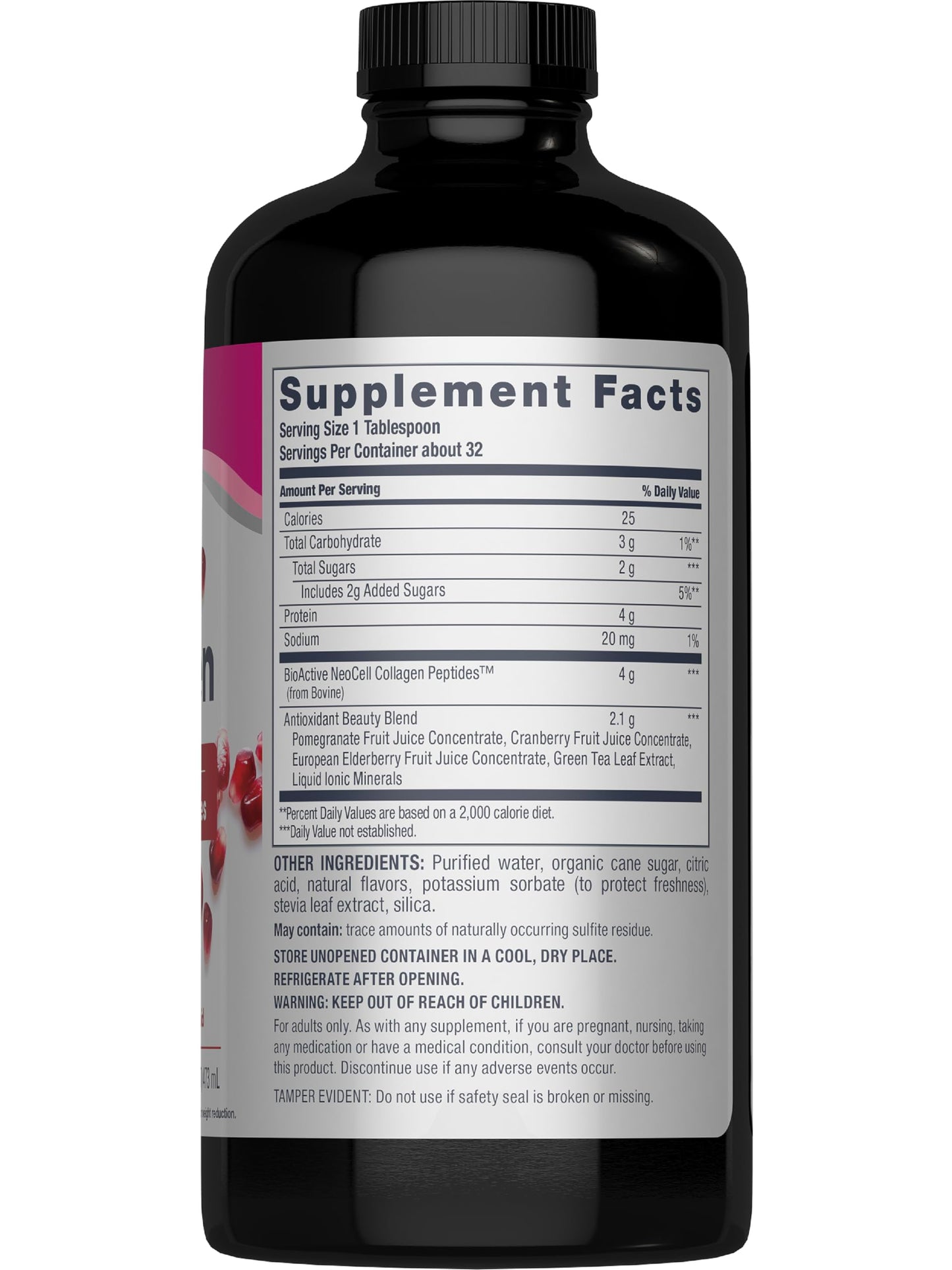 NeoCell Advanced Liquid Collagen Skin, Hair, Nails | 4000 mg | Pomegranate and Fruit Juice Concentrates | for Women and Men | 16 fl oz