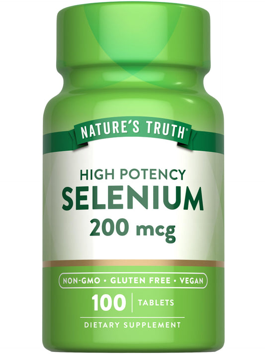 Nature's Truth Selenium 200mcg | 100 Tablets | High Potency | Vegan, Non-GMO & Gluten Free Supplement