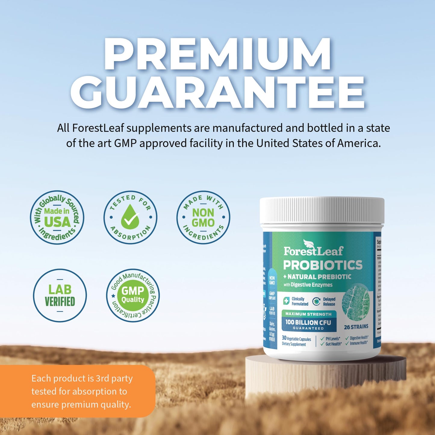 Probiotics for Men and Women, 100 Billion CFU, 26 Unique Strains, Men's and Women's Probiotic and Prebiotics Support Digestive Health, Gut Wellness, Energy, Mood, Immune, PH Balance (30 Caps)
