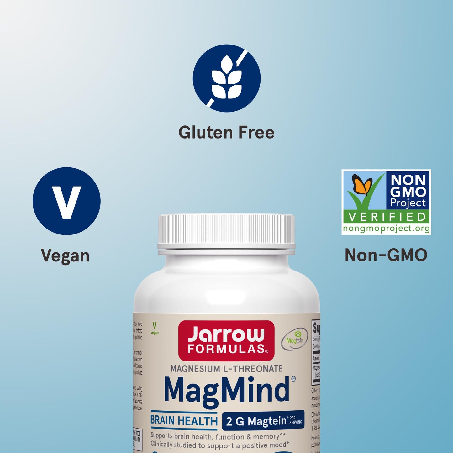 Pre-Order | Arrives in 5–10 Days – Jarrow Formulas Magnesium L-Threonate, MagMind Magtein Brain Supplements for Memory Support, 90 Veggie Capsules, Up to a 30 Day Supply