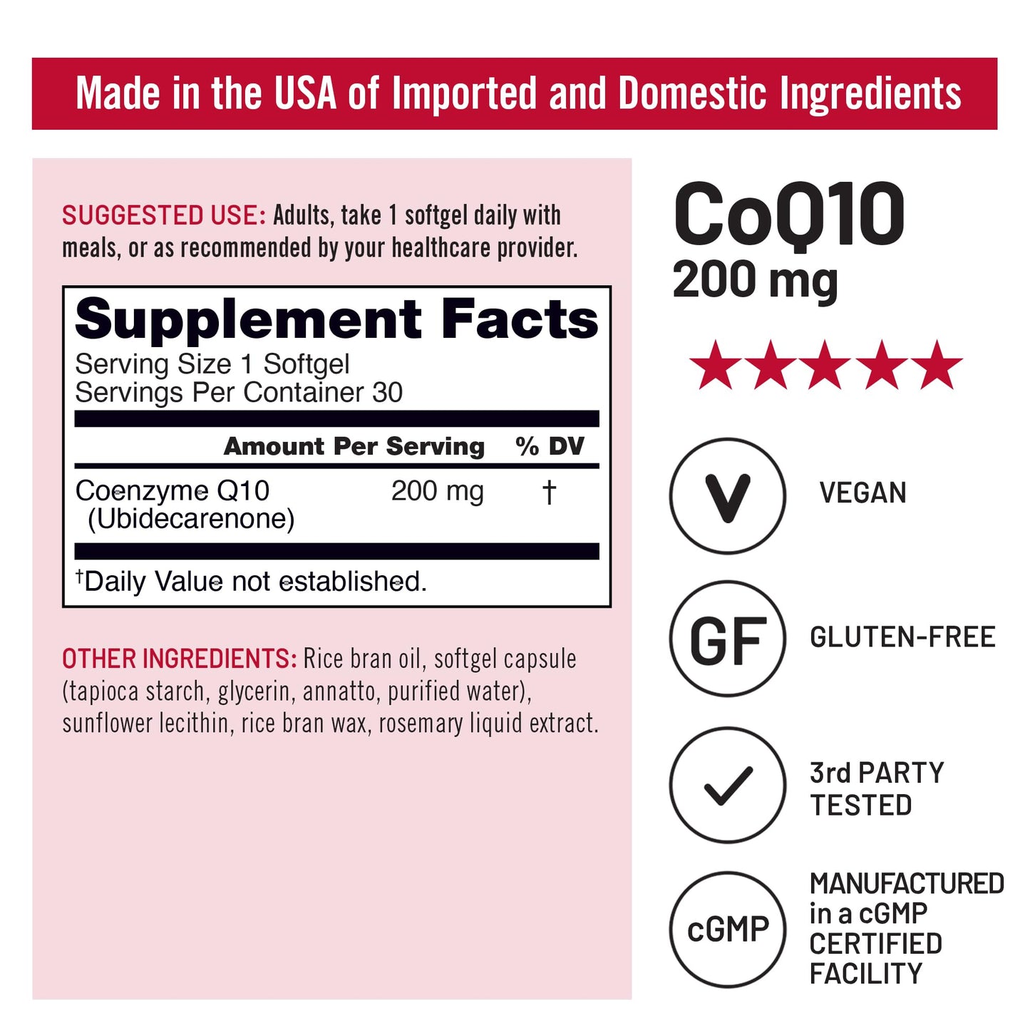 NatureWise CoQ10 200mg Softgels, High Potency Ubiquinone - Coenzyme Q10 Supplement - Antioxidant for Heart Health + Energy - Vegan, Non-GMO, Gluten-Free - 30 Count[1-Month Supply]