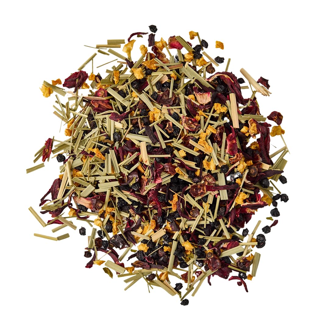 Immunity Infusion Loose Leaf Tea, Pure Natural Herbal Tea Blend with Elderberry, Hibiscus, and Peppermint (2 ounce)