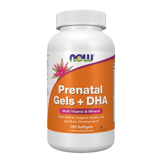 Pre-Order | Arrives in 5–10 Days – NOW Supplements, Prenatal Gels + DHA with 250 mg DHA per serving, plus Borage Oil (GLA), 180 Softgels