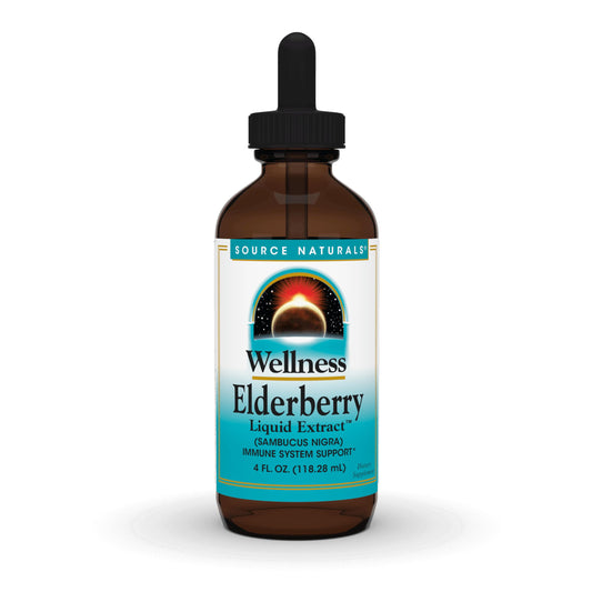 Pre-Order | Arrives in 5–10 Days – Source Naturals Wellness Elderberry Liquid Extract, for Immune System Support* - Sambucus nigra - 4 Fluid oz