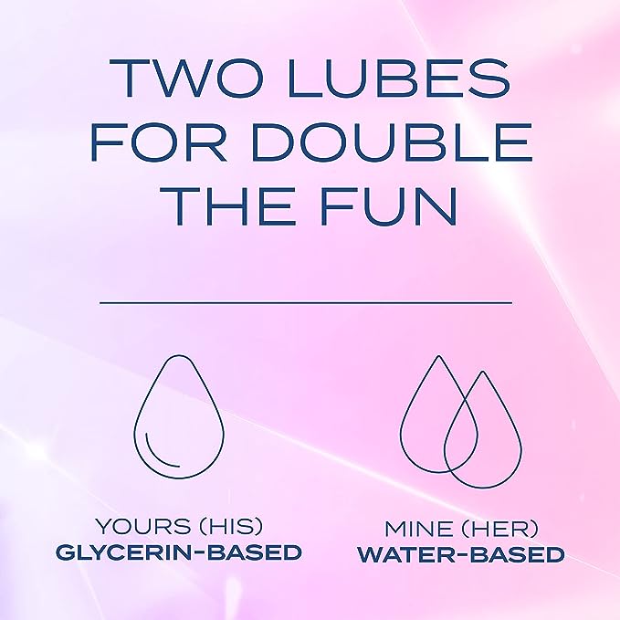 K-Y Yours + Mine Couples Lubricant, Personal Lubricant & Intimate Gel for Couples, Men, Women, Sex Lube, Clear, 2 x 1.5 Fl Oz, 2 count (Pack of 1)