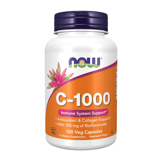 NOW Foods Supplements, Vitamin C-1,000 with 100 mg of Bioflavonoids, Antioxidant protection*, 100 Veg Capsules