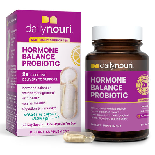 Pre-Order | Arrives in 5–10 Days – Daily Nouri Hormone Balance Probiotic | for PCOS, Vaginal pH, Yeast Balance, Skin Health, Digestion & Immunity | 7 Probiotic Strains & Vegan Ahiflower Omega Oil | 30-Day Supply