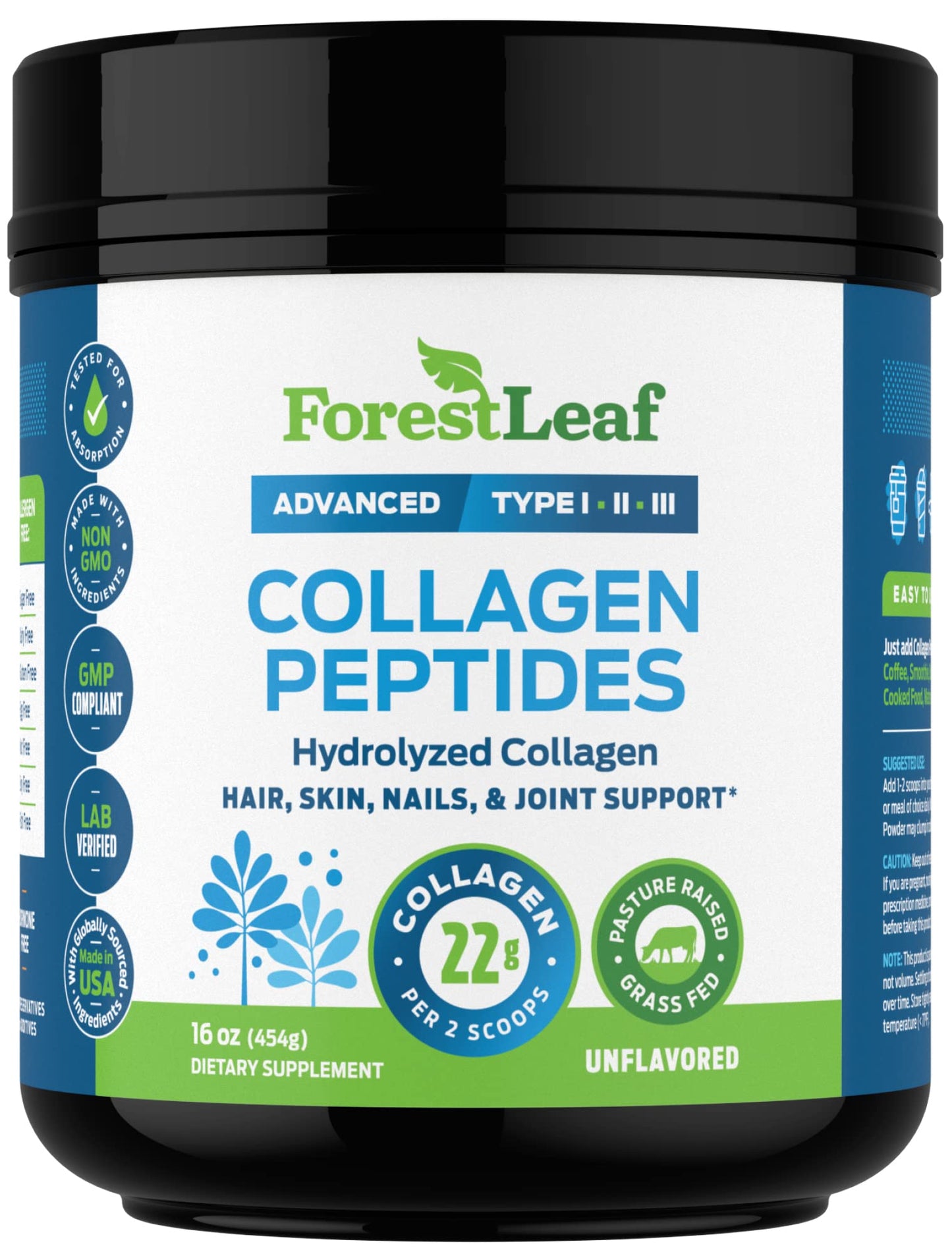 Pre-Order | Arrives in 5–10 Days – Collagen Peptides Powder Unflavored - Hydrolyzed Collagen Protein Powder Type 1, 2 & 3 - Grass Fed Keto Collagen Powder for Women & Men - Vital Hair, Skin, Nails, Joints, Recovery, 11g Per Serving