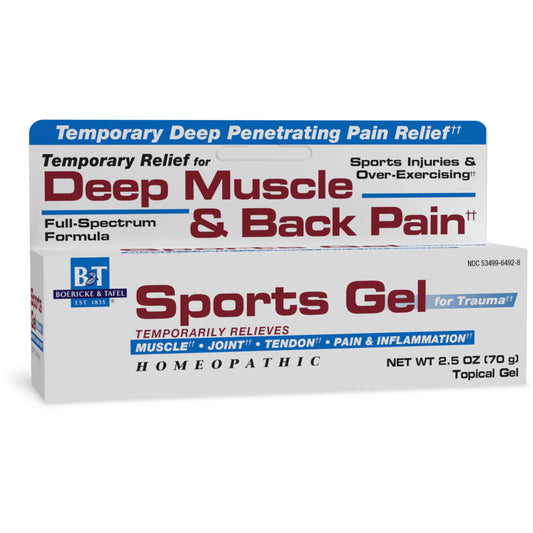 Nature's Way Boericke & Tafel Sports Gel, Relief for Deep Muscle, Joint, Tendon, & Back Pain and Inflammation, Homeopathic, 2.5 oz