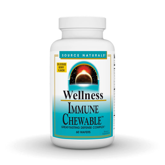 Pre-Order | Arrives in 5–10 Days – Source Naturals Wellness Immune Chewable, Great-Tasting Defense Complex* - 60 Wafers