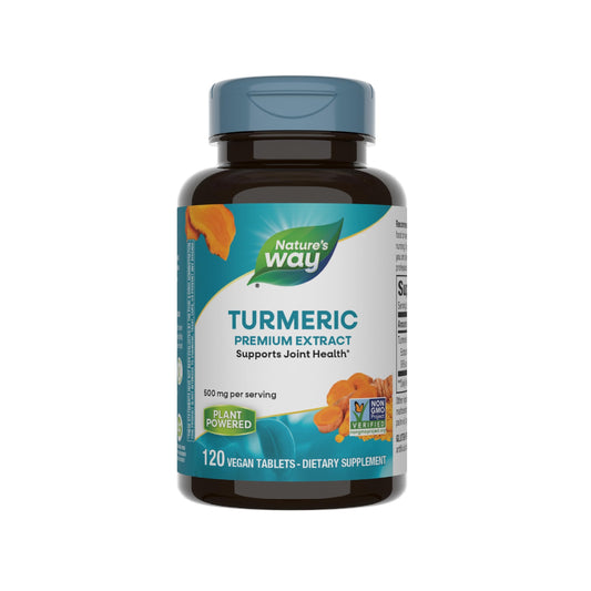 Nature's Way Turmeric Premium Extract - Supports Joint Health* - Non-GMO Project Verified - 500 mg per Serving - Joint Supplement Turmeric Tablets* - Gluten Free - 120 Tablets