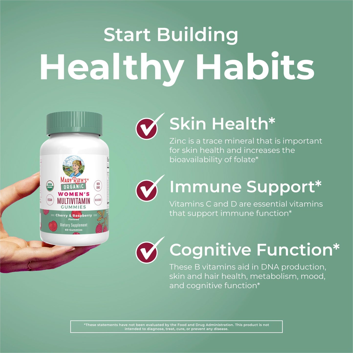 MaryRuth's Multivitamin Gummies for Women (Strawberry) & Liquid Nighttime Multimineral (Pineapple) | Clean Label Project Verified® | USDA Organic & Vegan | Beauty, Bedtime Routine, & Overall Health