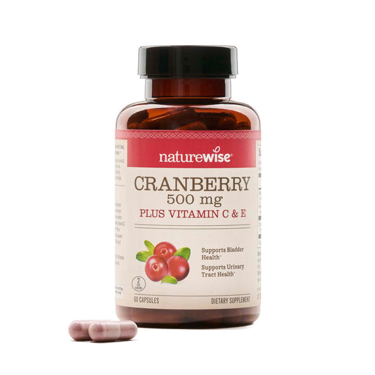 NatureWise Cranberry Pills for Women - Extract Equal to 12,500mg* Cranberry Supplement + Vitamin C & E - Cleansing Urinary Tract & Bladder - Vegan, Non-GMO, Sugar-Free - 60 Capsules[1-Month Supply]