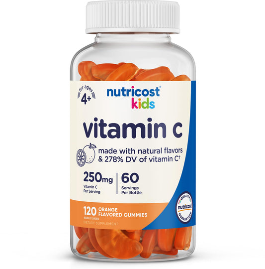 Nutricost Kids Vitamin C Gummies (250mg), 120 Gummies - Natural Flavors, Natural Colors, Gluten Free, No Corn Syrup, 60 Servings