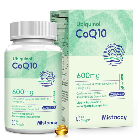 Pre-Order | Arrives in 5–10 Days – CoQ10 600mg Softgels | High Absorption CoQ10 Ubiquinol Supplement | Reduced Form Enhanced with Vitamin E & Omega 3 6 9 | Antioxidant Powerhouse Good for Health| 60 Softg