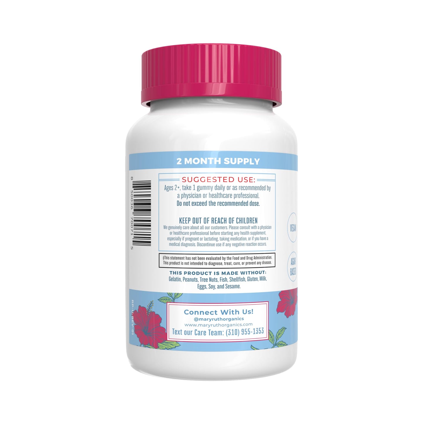 MaryRuth's Gummies for Kids–USDA Organic Multivitamin (Mixed Berry & Cherry), & Magnesium Calm (Hibiscus) | No Gelatin! | Vitamins for Immunity, Gut Health, & Overall Wellness | Vegan, Non-GMO
