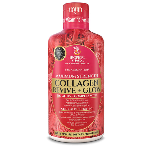 Liquid Collagen Glow for Women & Men– 5000mg VERISOL Hydrolyzed Collagen Peptides + Biotin | Supports Skin Elasticity, Hair Growth, Strong Nails | Clinically Studied Ingredients| 32 Serv