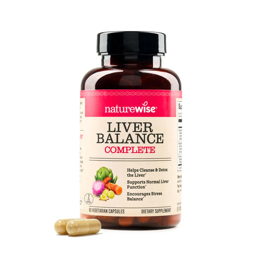 NatureWise Liver Balance Detox Supplement - Triple Repair Formula with Milk Thistle, Dandelion, Turmeric, Artichoke, Reishi Mushroom & Kudzu, Vegan - 60 Capsules[30-Day Supply]