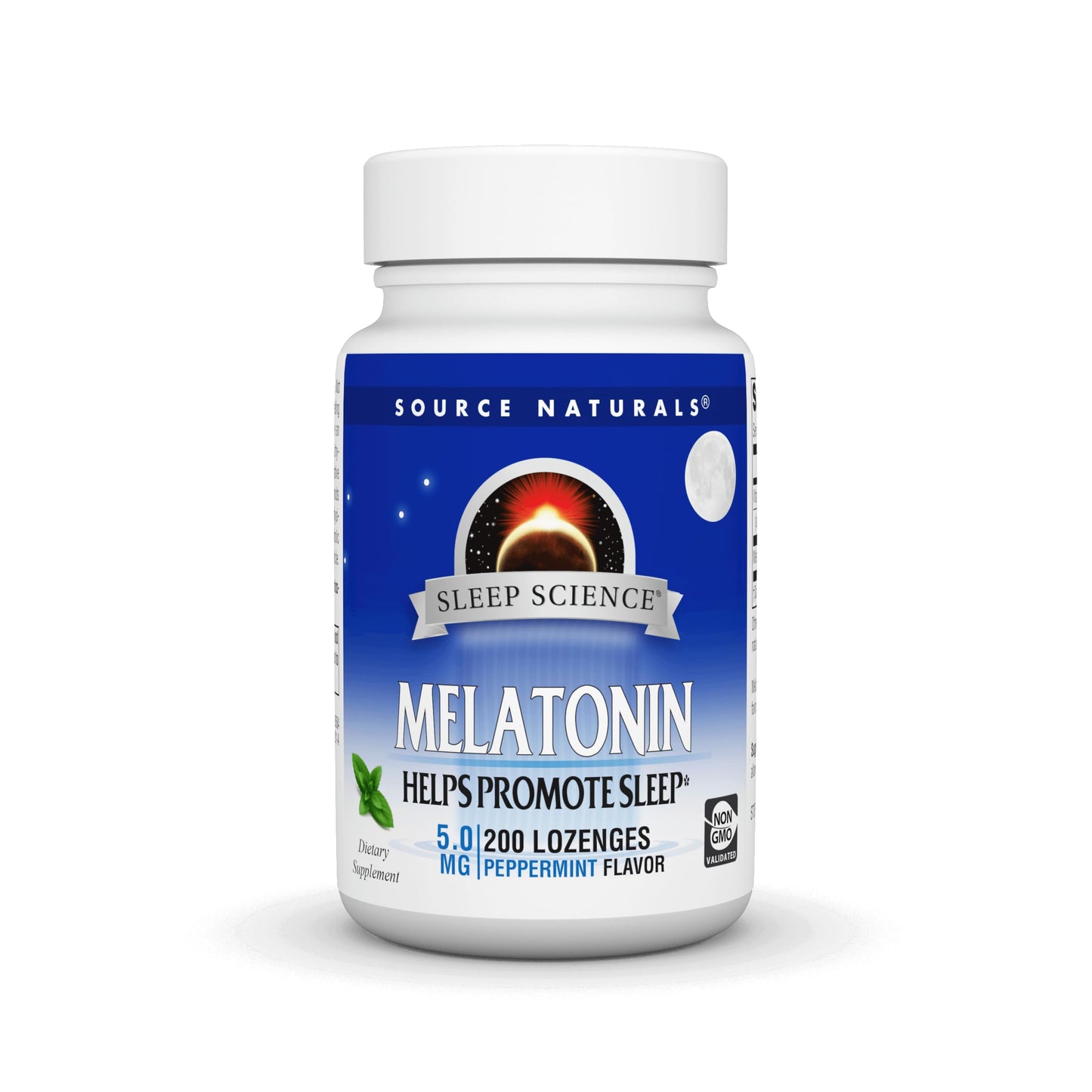 Pre-Order | Arrives in 5–10 Days – Source Naturals Melatonin 5 mg - 200 Peppermint Flavored Lozenges