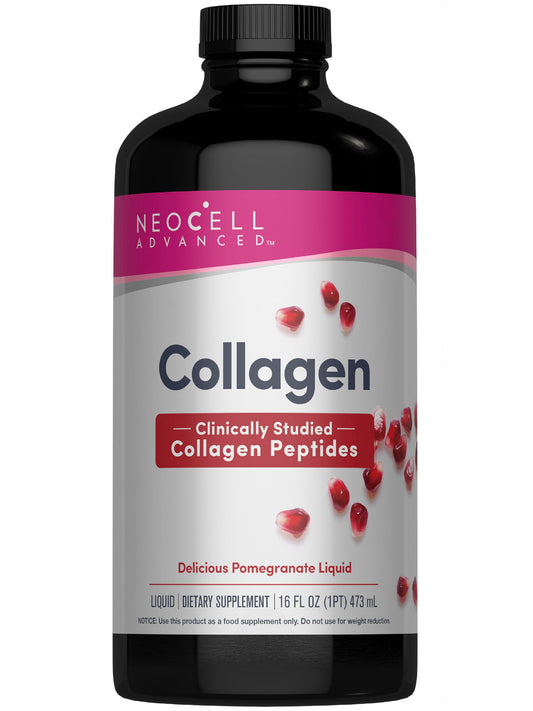NeoCell Advanced Liquid Collagen Skin, Hair, Nails | 4000 mg | Pomegranate and Fruit Juice Concentrates | for Women and Men | 16 fl oz