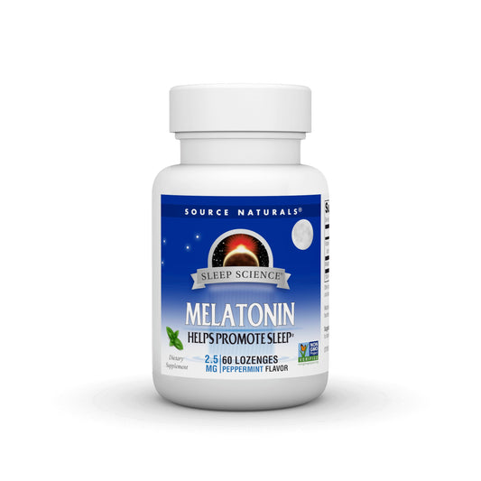 Pre-Order | Arrives in 5–10 Days – Source Naturals Melatonin, Helps Promote Sleep* 2.5 mg - 60 Peppermint Flavored Lozenges