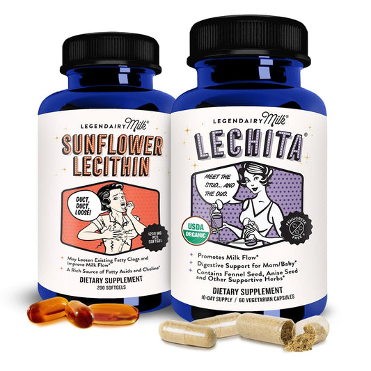 Legendairy Milk Sunflower Lecithin + Lechita - Breastfeeding Supplements for Milk Supply Increase and Clogged Milk Ducts - Lactation Supplement for Milk Flow and Boost Milk Production