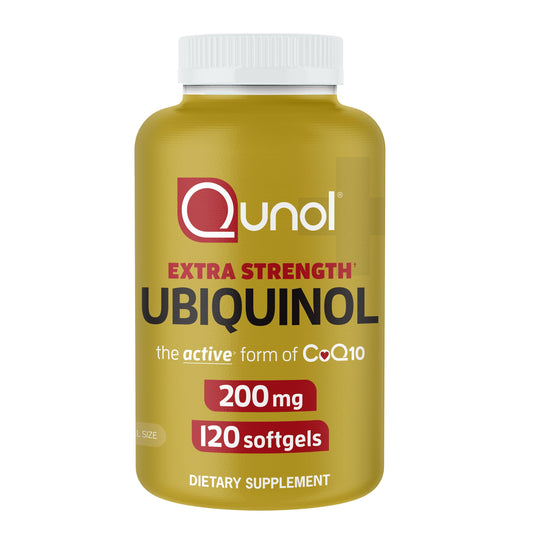 Qunol Ubiquinol CoQ10 200mg Softgels, Powerful Antioxidant for Heart and Vascular Health, Essential for Energy Production, Natural Supplement Active Form of CoQ10, 120ct Softgels